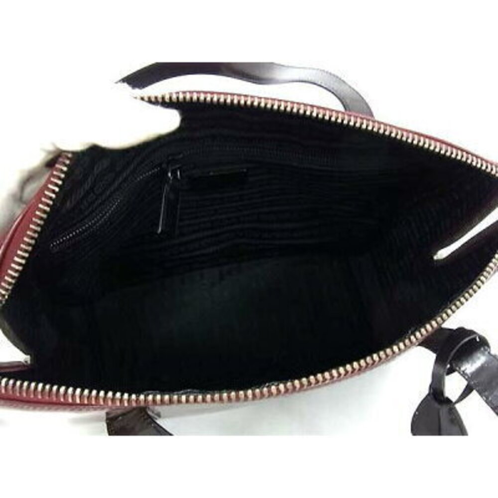 PRADA Handbag Bordeaux Purple Black Patent Leather - Picture 6 of 6